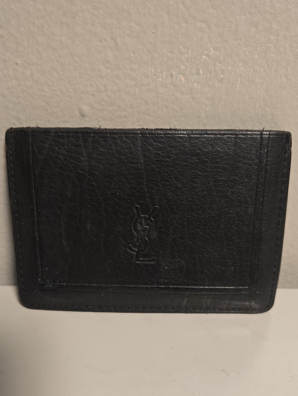 Saint Laurent Black Leather Card Holder